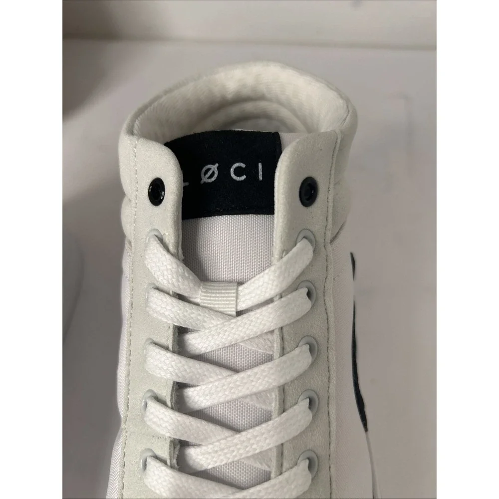 Loci Women's White Ten Logo‎ High-Top Lace-Up Sneaker Shoes EU Size 37 US Sz 6.5